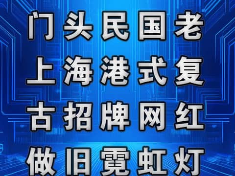 鹏飞广告专业制作门头民国老上海港式复古招牌网红做旧霓虹灯发光灯箱
